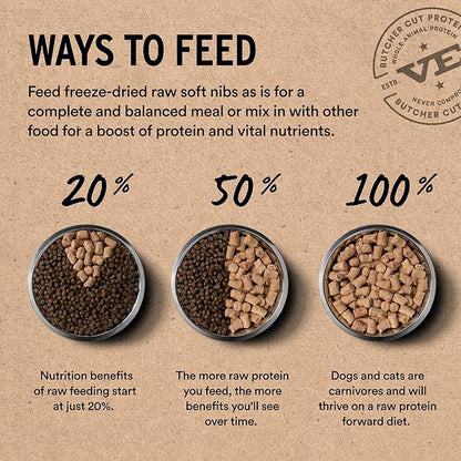 Vital Essentials Freeze-Dried Raw Duck Meal or Mixer Cat Food Soft Nibs | 99% Duck, Organs & Bone | 12 oz