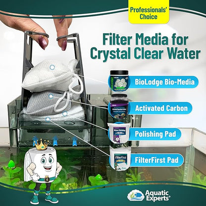 Aquatic Experts Aquarium Filter Floss for Fish Tank Filters - FilterFirst Aquarium Filter Pad - Media Roll for Crystal Clear Water, 3/4" - 1" Thick (12 Inch Wide, 12 Feet Long)