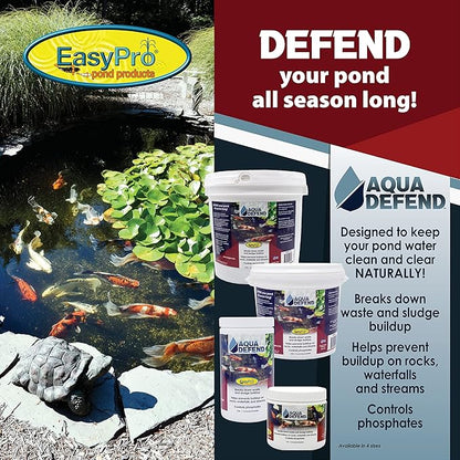 EasyPro AQD10 Aqua Defend All Natural Pond Water Treatment / 10 lb Pail Additive to Bind phosphates, Buffer pH and Help Settling of Particles
