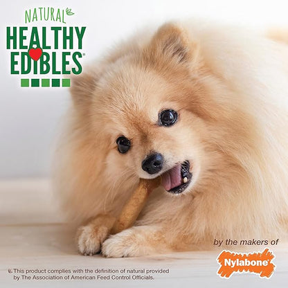 Nylabone Healthy Edibles Natural Dog Chews Long Lasting Chew Treats for Dogs, Roast Beef Flavor, X-Small/Petite (2 Count)
