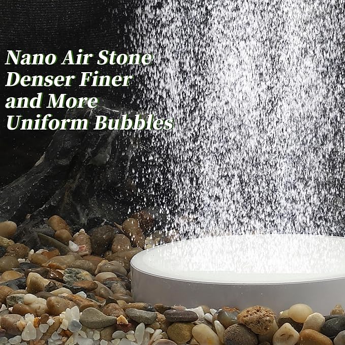 Fish Tank Bubblers Air Stone, Nano Air Disk Stone, Oxygen Diffuser for Air Pump, Air Stone Aquarium Kit, 3.94 Inch, 1 Set