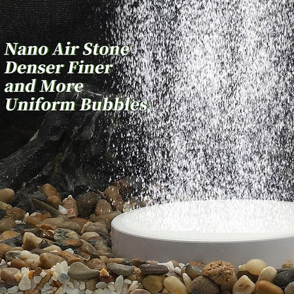 Fish Tank Bubblers Air Stone, Nano Air Disk Stone, Oxygen Diffuser for Air Pump, Air Stone Aquarium Kit, 3.94 Inch, 1 Set