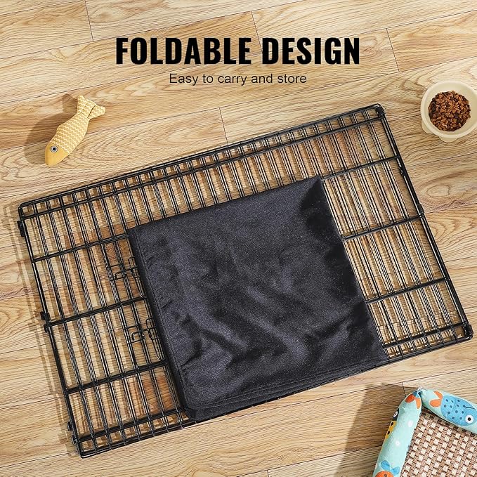 VEVOR Dog Playpen, 4 Pcs 24 x 36 in Panels Foldable Metal Pet Exercise Pen, Dog Fence Indoor and Outdoor Pen with Door and 600D Oxford Fabric Bottom Pad, for Dogs, Cats and Other Small Animals