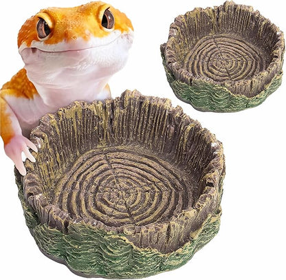 Reptile Water Dish Hermit Crab Food Bowl Small for Tank Feeding 2 Pack