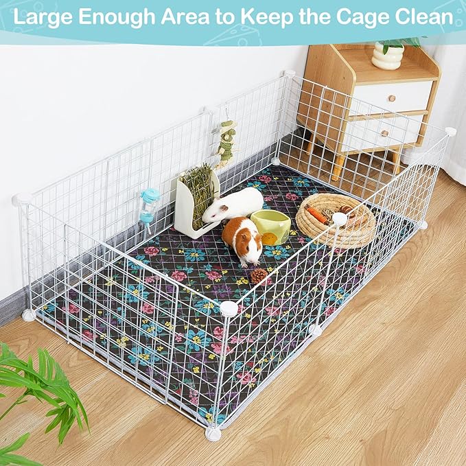 2 Pack Guinea Pig Bedding, Washable Guinea Pig Cage Liner Reusable Guinea Pig Mat Waterproof Guinea Pig Bedding for Cage, Super Absorbant Guinea Pig Pee Pads for Small Animals Hamster Rabbit Squirrel