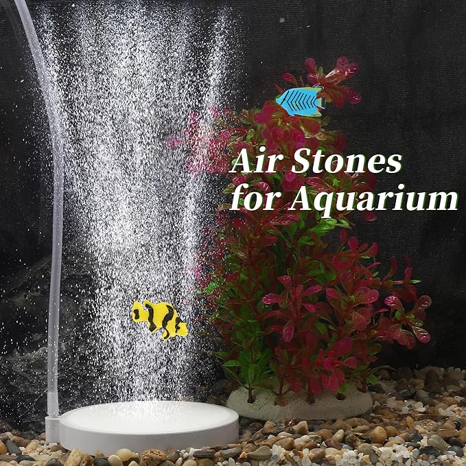 Fish Tank Bubblers Air Stone, Nano Air Disk Stone, Oxygen Diffuser for Air Pump, Air Stone Aquarium Kit, 3.94 Inch, 1 Set
