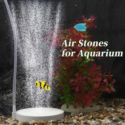 Fish Tank Bubblers Air Stone, Nano Air Disk Stone, Oxygen Diffuser for Air Pump, Air Stone Aquarium Kit, 3.94 Inch, 1 Set