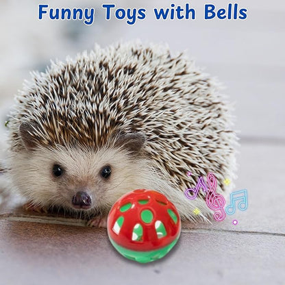 Hedgehog Hideout Nest with Bell Ball Toy, Cave Bed Nest Hedgehog Hideout, Guinea Pig Bed, Small Animals Warm House Cage Supplies, Hedgehogs Accessories, Hamster Cage Accessories (Green Hide)