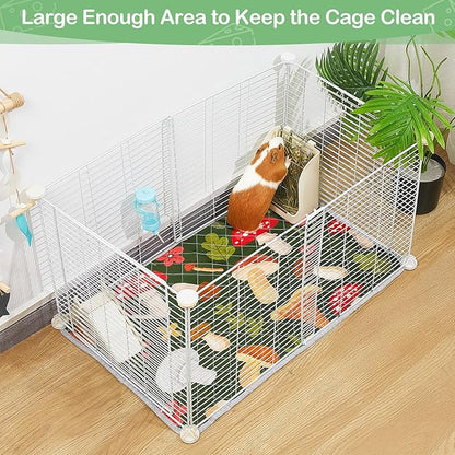 2 Pack Guinea Pig Bedding, Washable Guinea Pig Cage Liner Reusable Guinea Pig Mat Waterproof Guinea Pig Bedding for Cage, Super Absorbant Guinea Pig Pee Pads for Small Animals Hamster Rabbit Squirrel