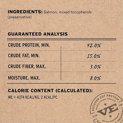 Vital Essentials Salmon Bites Dog Treats, 2.5 oz | Freeze-Dried Raw | Single Protein | Premium Quality High Protein Training Treats | Grain Free, Gluten Free, Filler Free