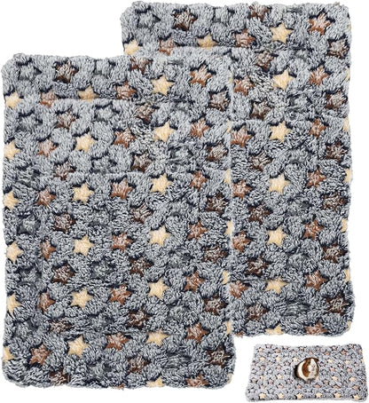 Guinea Pig Bed, 2 Pcs Double-Layer Coral Fleece Guinea Pig Beds and Bunny Beds, Soft and Skin-Friendly, Suitable for Small Animals Such as Rabbits and Hamsters(12.6 * 9.8Inch)