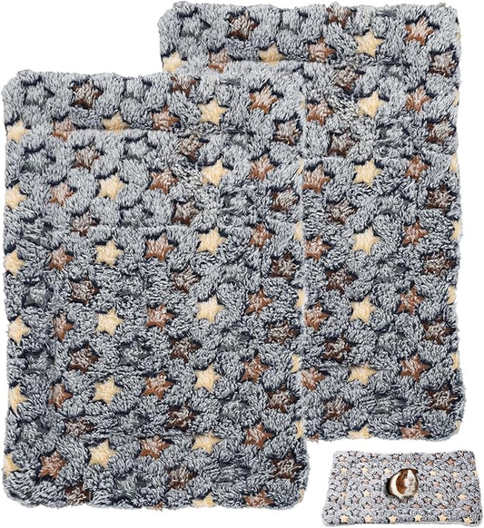 Guinea Pig Bed, 2 Pcs Double-Layer Coral Fleece Guinea Pig Beds and Bunny Beds, Soft and Skin-Friendly, Suitable for Small Animals Such as Rabbits and Hamsters(12.6 * 9.8Inch)