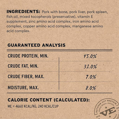 Vital Essentials Freeze-Dried Raw Pork Meal or Mixer Cat Food Crunchy Nibs, 8 oz