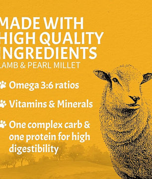 Canine Caviar - Open Meadow: Lamb & Pearl Millet Alkaline Dry Dog Food, Limited Ingredients, Gluten-Free, Based on Science & Research, Veterinary Alternative Diet (4.4 Pound Bag)