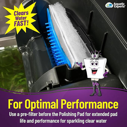 Aquatic Experts Aquarium Polishing Filter Pad, Water Polishing Pad for Aquarium Filters, Filter Floss for Fish Tank Filters, (100 Micron, 24" x 36" - 2 Pack)