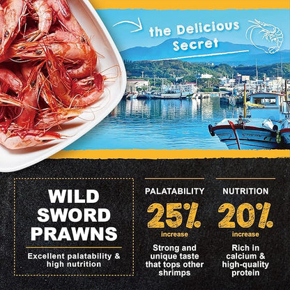Ultra Fresh Bottom Feeder Fish Food, Sword Prawns, Natural Protein, Balanced Diet, for Catfish, Corydoras, Loaches, Tropical Shrimp Pie 2.05 Ounces