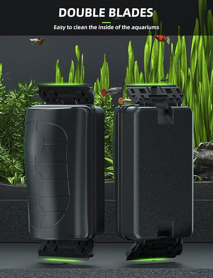 Jasonwell Magnetic Aquarium Fish Tank Cleaner Magnet Scraper for Glass Aquariums Cleaning Tools Scrubber Floating Brush (M)