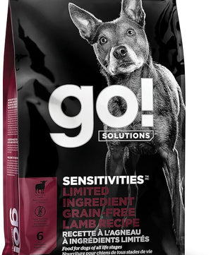 Go! Solutions Sensitivities Limited Ingredients, Grain-Free Dry Dog Food, Lamb Recipe for Sensitive Stomach, 12 lb Bag