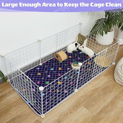 2 Pack Guinea Pig Bedding, Washable Guinea Pig Cage Liner Reusable Guinea Pig Mat Waterproof Guinea Pig Bedding for Cage, Super Absorbant Guinea Pig Pee Pads for Small Animals Hamster Rabbit Squirrel