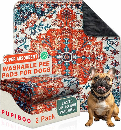 Washable Pee Pads for Dogs - Super Absorbent Reusable Puppy Training Pads - 100% Waterproof, Leak-Proof & Non-Slip Whelping Pads for Pet Housebreaking