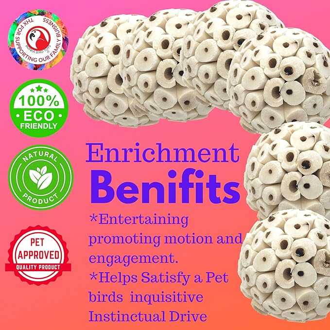 Bonka Bird Toys 2117 Pk6 Sola Atta Balls Foot Talon Craft Part Parrot Bird Toys Conure Parakeet Cockatiel