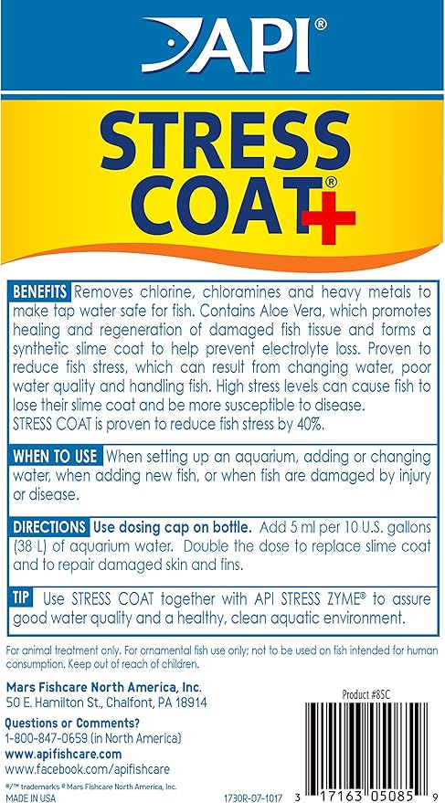API Aquarium Starter Bundle Pack: One (1) API Quick Start 16 oz., one (1) API Stress Coat 16 oz., one (1) API Aquarium Salt 16 oz.