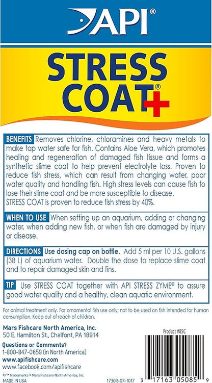 API Aquarium Starter Bundle Pack: One (1) API Quick Start 16 oz., one (1) API Stress Coat 16 oz., one (1) API Aquarium Salt 16 oz.