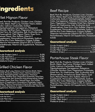 Cesar Wet Dog Food Classic Loaf in Sauce Beef Recipe, Filet Mignon, Grilled Chicken and Porterhouse Steak Variety Pack, 3.5 oz. Easy Peel Trays (24 Count, Pack of 1)