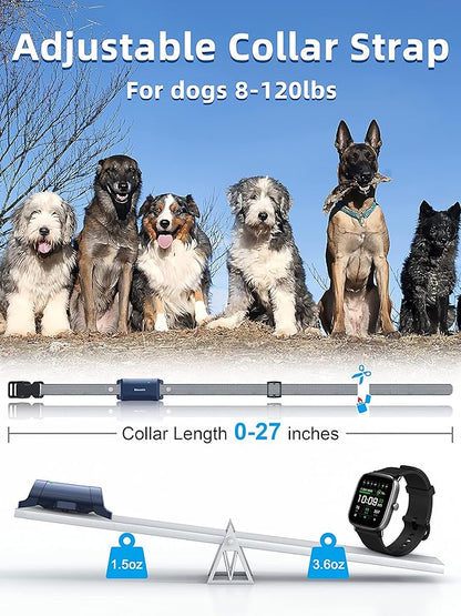 Bousnic Dog Training Collar with Remote - 4000ft Waterproof Dog Shock Collars 2 Dogs for Large Medium Small Dogs Rechargeable E Collars for Dogs Training with Beep Vibration Humane Shock(1-16) Mode