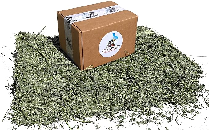 High Desert Alfalfa Hay, Protein Rich Soft Leaf Food for Young Growing Animals, Natural Rabbit Food and Guinea Pig Hay, Supports Digestive Health, Small Pet Supplies, Fresh Hand Packed 1 Lb Box