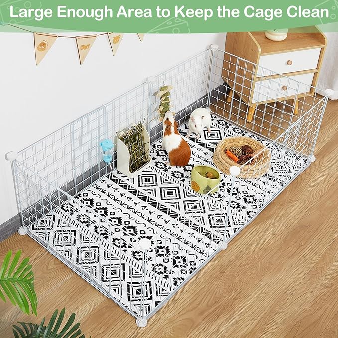 2 Pack Guinea Pig Bedding, Washable Guinea Pig Cage Liner Reusable Guinea Pigs Mat Waterproof Guinea Piggy Bedding for Cage, Super Absorbant Pee Pads for Small Animals Hamster Rabbit Squirrel