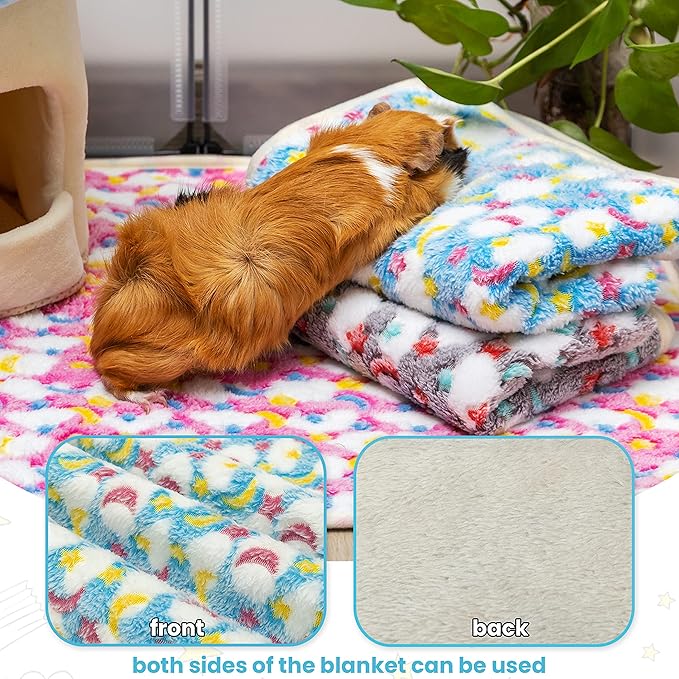 CUSOZWO Guinea Pig Bedding Mat - 3 Pack Waterproof Washable Rat Cage Liner Bedding Accessories Soft Fleece Blankets for Rat, Rabbit, Chinchilla, Hedgehog, Ferret, Hamster, Small Animals
