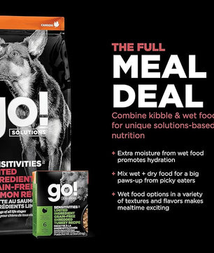 Go! Solutions Sensitivities Limited Ingredients, Grain-Free Dry Dog Food, Salmon Recipe for Sensitive Stomach, 3.5 lb Bag