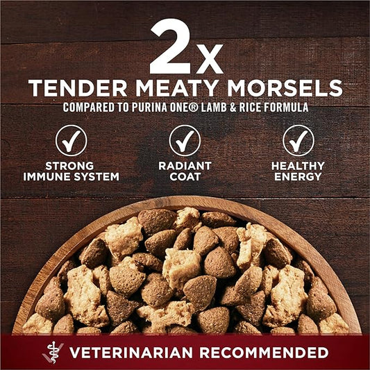 Purina ONE Natural High Protein Dry Dog Food Dry True Instinct with Real Beef and Salmon With Bone Broth and Added Vitamins, Minerals and Nutrients - 15 lb. Bag