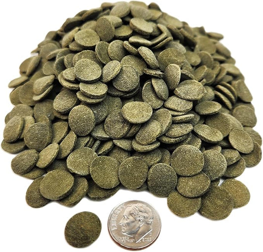 Aquatic Foods Inc. 12mm - 1/2" Spirulina, Algae, & Veggie Sinking Wafers for All Bottom Feeding Fish, Plecos, Catfish, Shrimp, Snails, Crabs. All Tropical Fish. - WL…2-lbs Foil Pouch Bag
