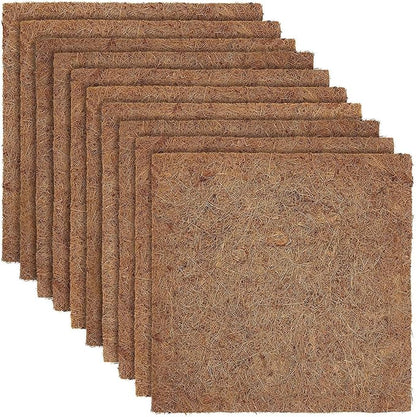 ZeeDix 10 Pcs Reptile Carpet, 12X12 inch Natural Coconut Fiber Liner Mat Flooring Accessories for Reptile Tank - Bearded Dragon Tortoise Lizard Turtle Snake Leopard Gecko Substrate Bedding
