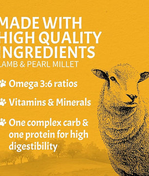 Canine Caviar - Open Meadow: Lamb & Pearl Millet Alkaline Dry Dog Food, Limited Ingredients, Gluten-Free, Based on Science & Research, Veterinary Alternative Diet (22 Pound Bag)