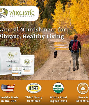 Wholistic Pet Organics Canine Complete - Dog Multivitamin Powder - 8 Oz - Daily Dog Vitamins and Supplements for Homemade Food - Immune System, Skin, Coat & Overall Health - Small and Large Breed