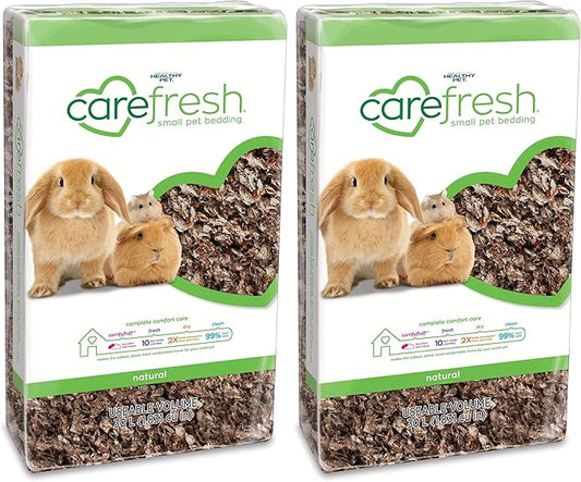 Carefresh 99% Dust-Free Natural Paper Small Pet Bedding with Odor Control, 30 L (Pack of 2)