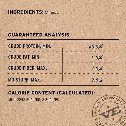 Vital Essentials Minnows Dog Treats, 2.5 oz | Freeze-Dried Raw | Single Ingredient | Premium Quality High Protein Training Treats | Grain Free, Gluten Free, Filler Free