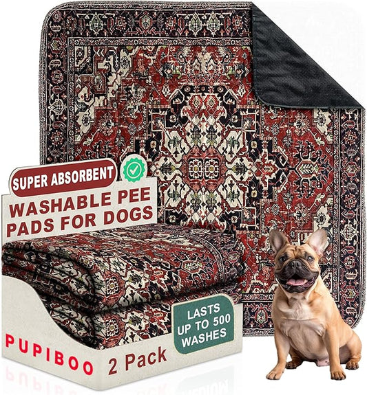 Washable Pee Pads for Dogs - Super Absorbent Reusable Puppy Training Pads - 100% Waterproof, Leak-Proof & Non-Slip Whelping Pads for Pet Housebreaking