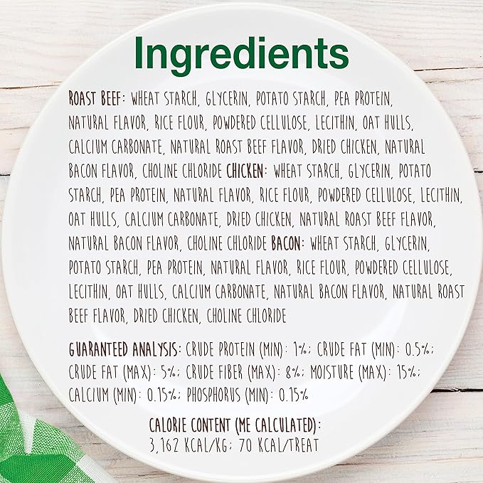 Nylabone Healthy Edibles Natural Dog Chews Long Lasting Chew Treats for Dogs, Roast Beef & Chicken Flavor, X-Small/Petite (3 Count)