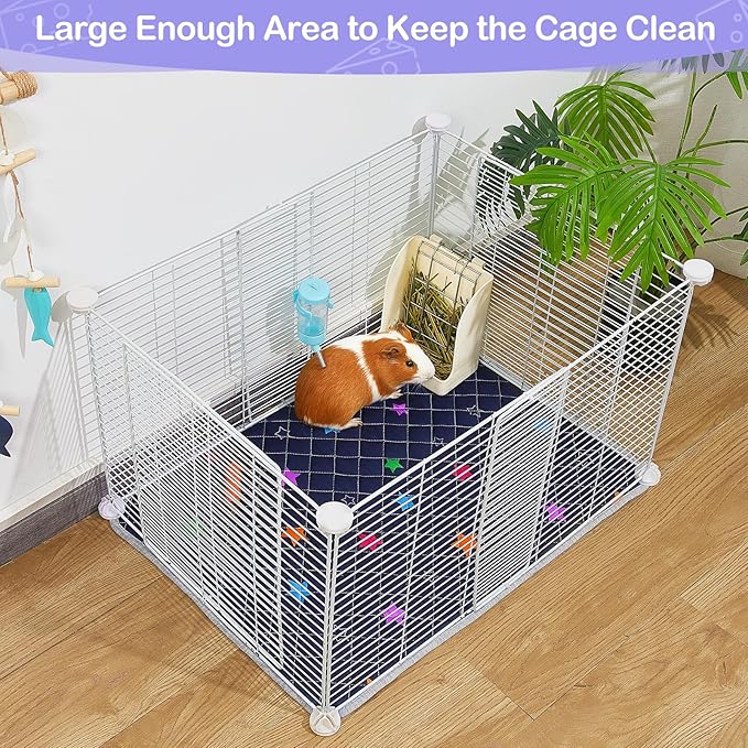 2 Pack Guinea Pig Bedding, Washable Guinea Pig Cage Liner Reusable Guinea Pig Mat Waterproof Guinea Pig Bedding for Cage, Super Absorbant Guinea Pig Pee Pads for Small Animals Hamster Rabbit Squirrel