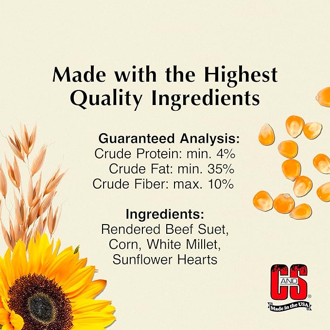 C&S Sunflower Suet Treat 11 Ounces 8 Pack