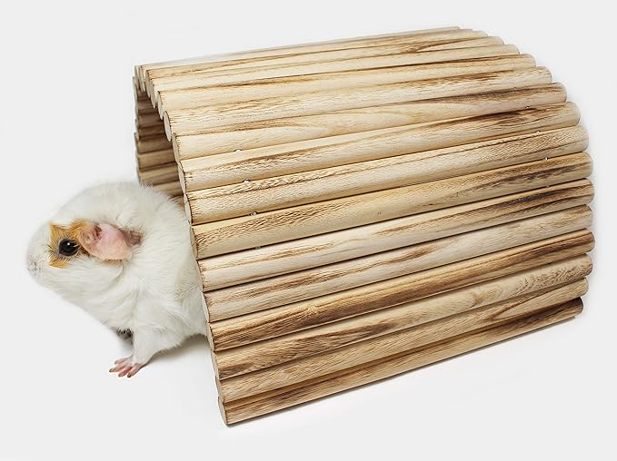 Flexible Wood Hideout - Extra Large - House, Tunnel, Ramp, Bridge, Tube for Guinea Pigs, Ferrets, Hedgehogs, Chinchillas, Small Rabbits, and Other Small Animals - Accessories, Toys, and Supplies
