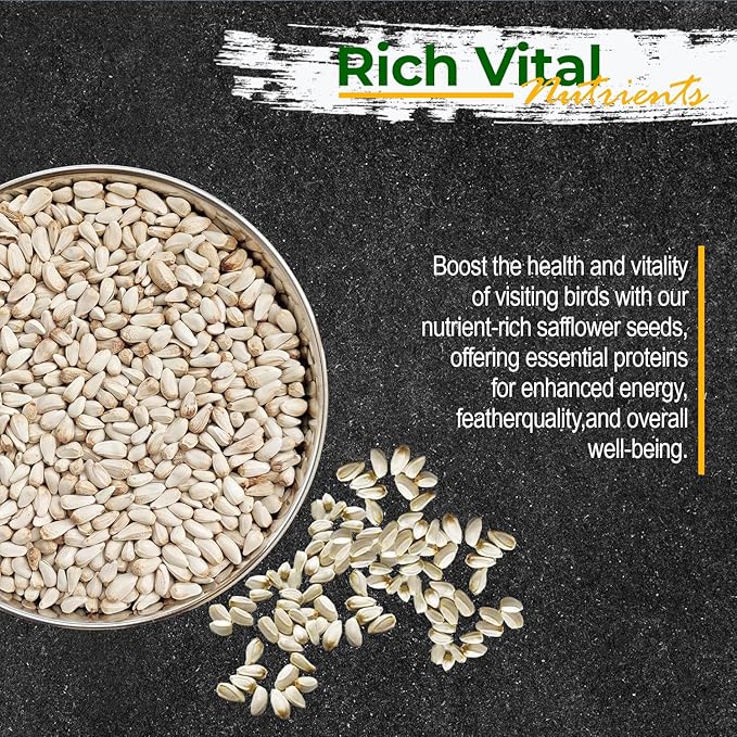 Wildlife Safflower Seed for Wildlife Bird Feeding, Non-GMO and USA Small Farm Grown, 6 lbs
