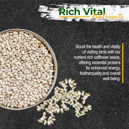 Wildlife Safflower Seed for Wildlife Bird Feeding, Non-GMO and USA Small Farm Grown, 25 lbs