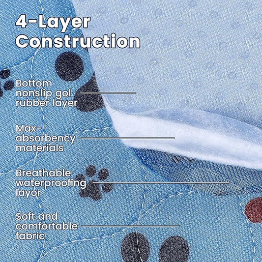 Washable Pee Pads for Dogs,2 Pack Extra Large 36"x54" Super Absorbent Reusable Puppy Pads,Non-Slip 100% Waterproof Dog Pee Pads,Pet Training Pads for Couch, Crate,Potty Training,Floor