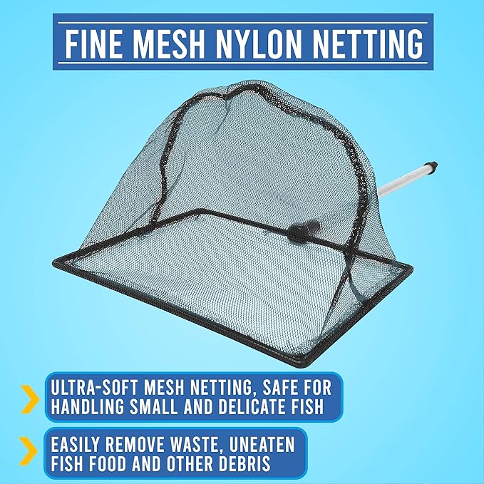 Long Handle Fine Net Fish Tank Net – Retractable 24 inches