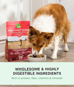 Open Farm, Ancient Grains Dry Dog Food, Protein-Rich & Nutrient Dense, 90% Animal Protein Mixed with Non-GMO Fruits, Veggies and Superfoods, Harvest Chicken Recipe, 4lb Bag